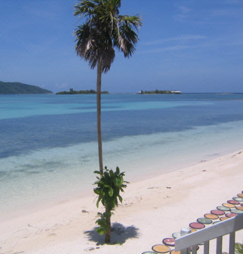 island view from graham's hotel and resort on guanaja